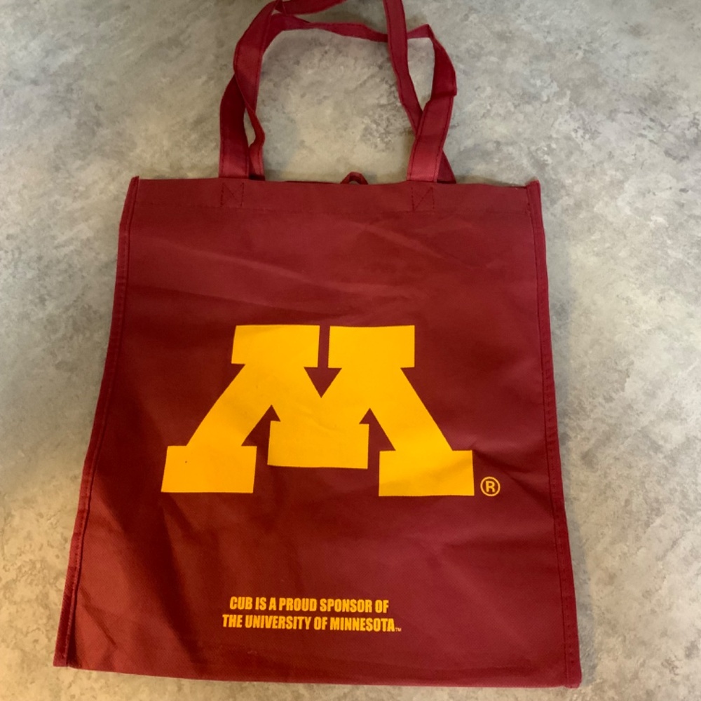 University of Minnesota Maroon & Gold Block Letter M Reusable Shopping Bag - Picture 2 of 7